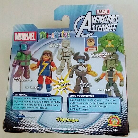 MiniMates Marvel's Avengers Assemble: MS. MARVEL & KANG THE CONQUEROR NIB - Picture 2 of 5